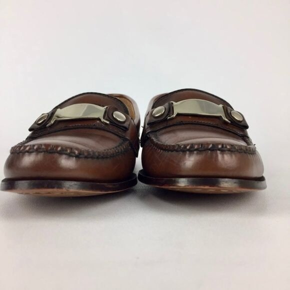Vintage Lady Bostonian Womens Brown Leather Loafers Silver Buckle Detail size 6 - Picture 5 of 16